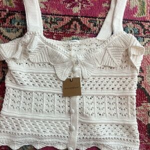 Blu Pepper Cream Knit Tank Top